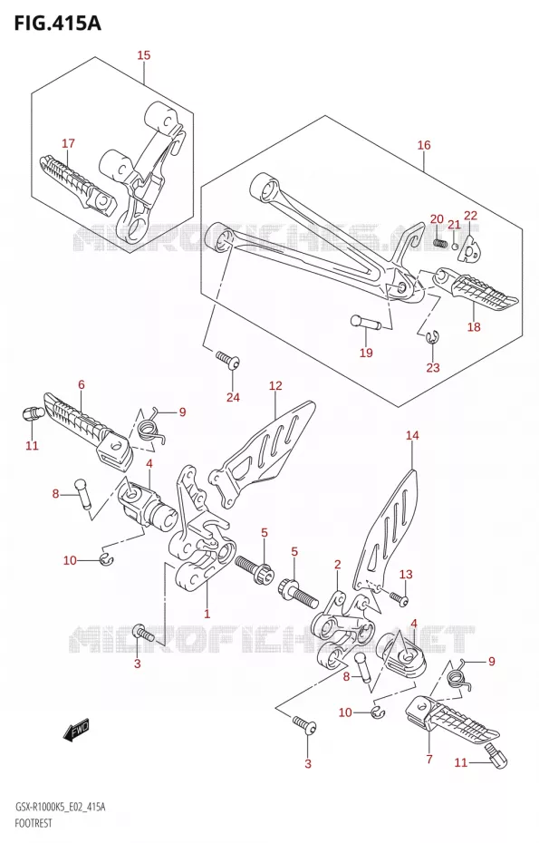 REPOSE PIEDS Suzuki MOTO 1000 GSX-R 2006  GSX-R1000 K6 (E37)
