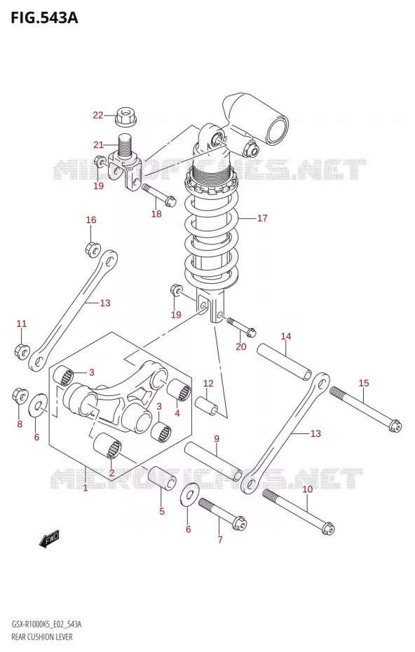BIELLETTE DE SUSPENSION ARRIERE Suzuki MOTO 1000 GSX-R 2005  GSX-R1000 K5 (E19)