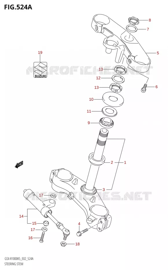 COLONNE DE DIRECTION Suzuki MOTO 1000 GSX-R 2005  GSX-R1000 K5 (E24)