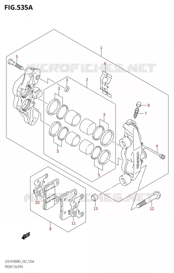 ETRIER DE FREIN AVANT Suzuki MOTO 1000 GSX-R 2005  GSX-R1000 K5 (E02)