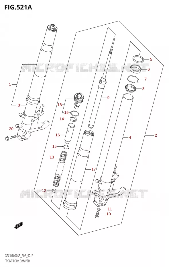 FOURCHE Suzuki MOTO 1000 GSX-R 2005  GSX-R1000 K5 (E24)