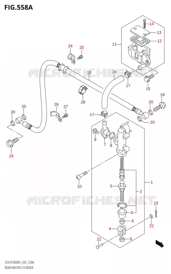 MAITRE CYLINDRE DE FREIN ARRIERE Suzuki MOTO 1000 GSX-R 2005  GSX-R1000 K5 (E02)