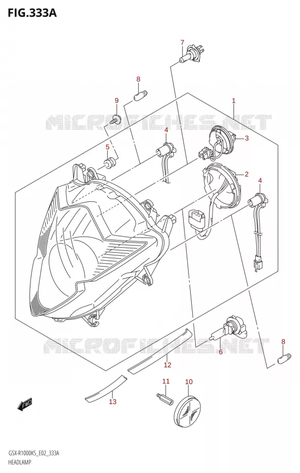 PHARE Suzuki MOTO 1000 GSX-R 2005  GSX-R1000 K5 (E24)