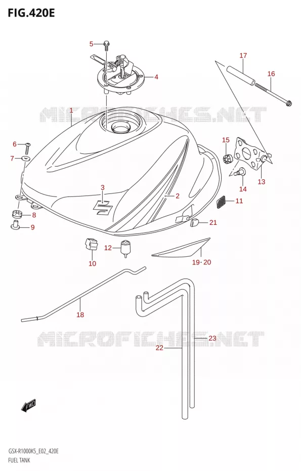 RESERVOIR D'ESSENCEU2:K6:E19) Suzuki MOTO 1000 GSX-R 2005  GSX-R1000 K5 (E37)