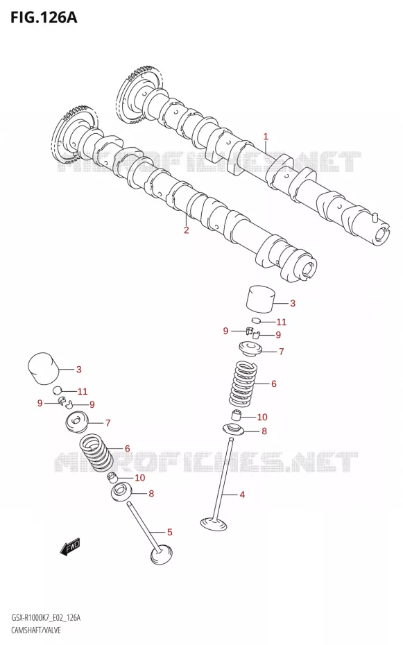 ARBRE A CAMES - SOUPAPES Suzuki MOTO 1000 GSX-R 2008  GSX-R1000 K8 (E24)