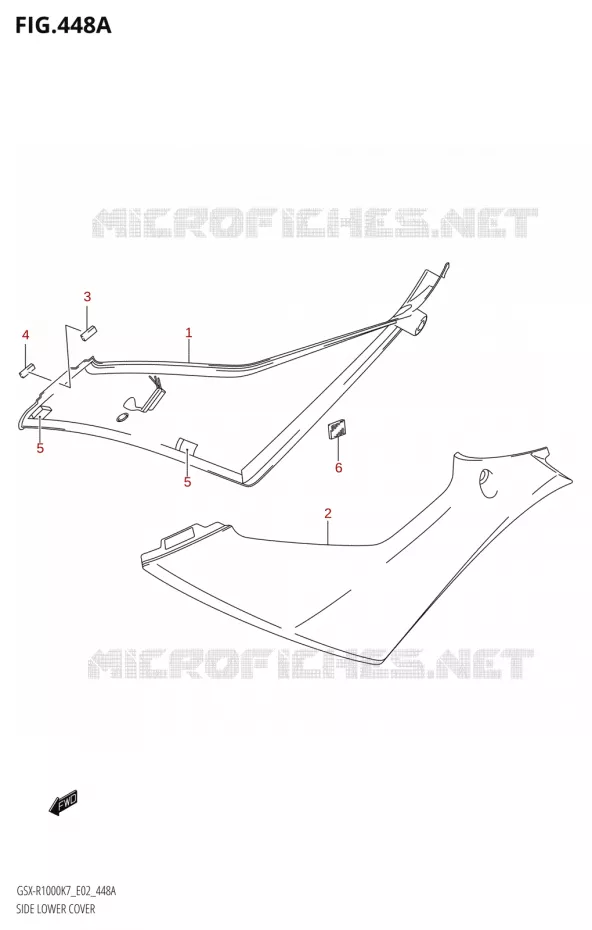 COUVERCLE LATERAL INFERIEUR Suzuki MOTO 1000 GSX-R 2008  GSX-R1000 K8 (P37)