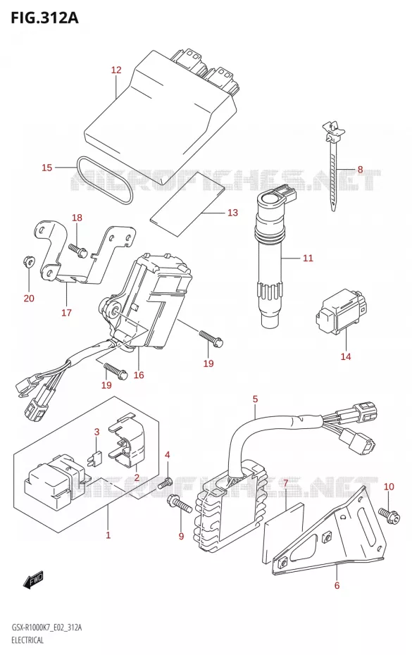 PARTIE ELECTRIQUE000) Suzuki MOTO 1000 GSX-R 2008  GSX-R1000 K8 (E51)