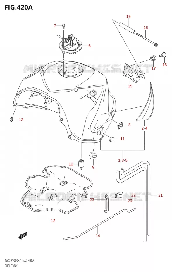 RESERVOIR D'ESSENCE:K7:(E02,E19,E51)) Suzuki MOTO 1000 GSX-R 2008  GSX-R1000 K8 (E19)