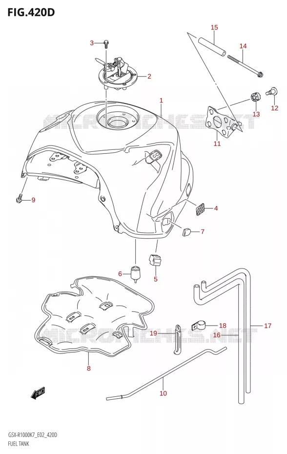 RESERVOIR D'ESSENCE:K8:(E02,E19,E51)) Suzuki MOTO 1000 GSX-R 2008  GSX-R1000 K8 (E02)