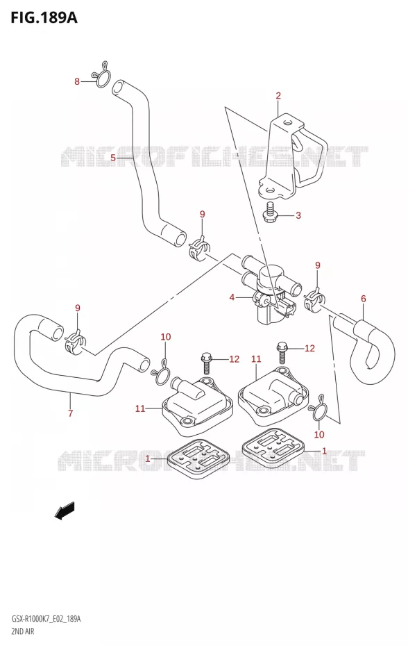 SYSTEME RECYCLAGE GAZ ECHAPPEMENT Suzuki MOTO 1000 GSX-R 2008  GSX-R1000 K8 (E02)