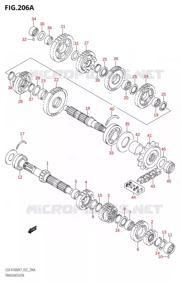 TRANSMISSION Suzuki MOTO 1000 GSX-R 2008  GSX-R1000 K8 (E51)