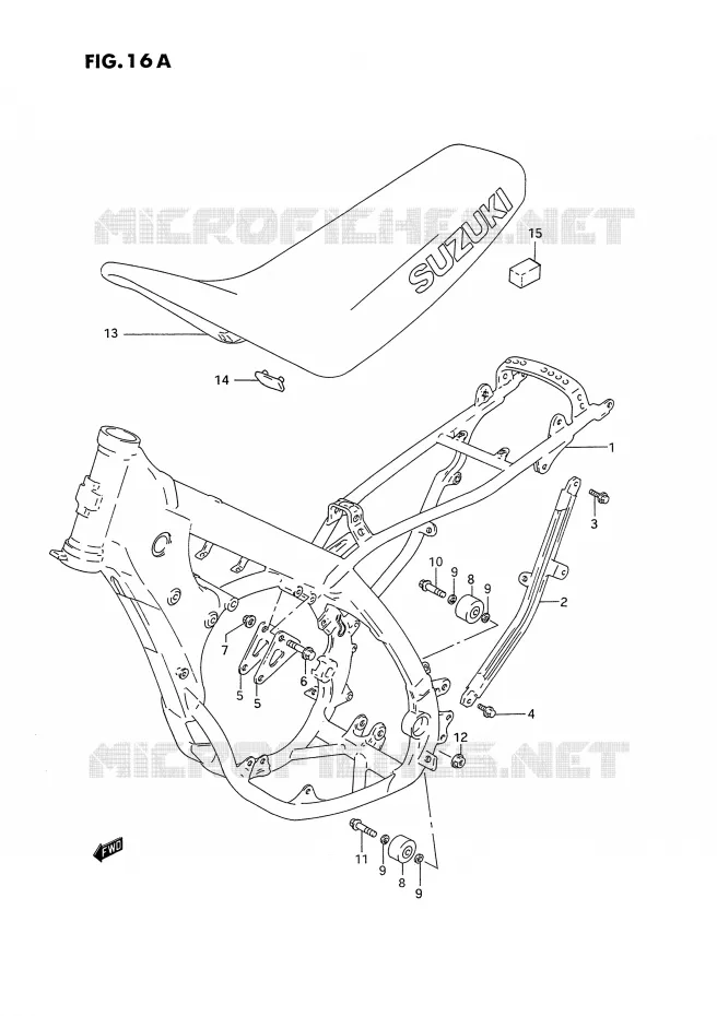 CADRE - SELLE (MODELE R / S) Suzuki MOTO 125 RM 1995  RM125 S (E02,E04,E24)