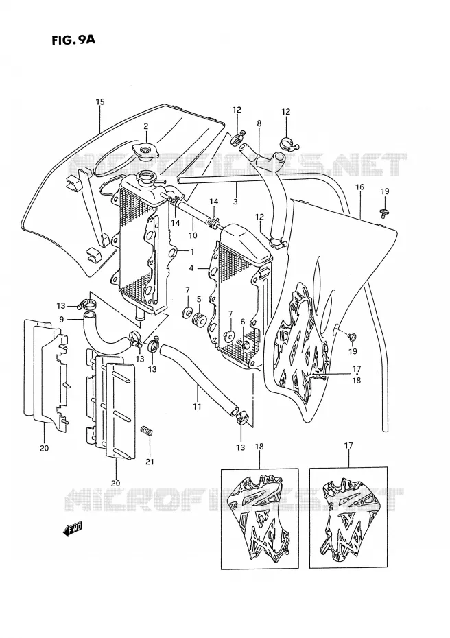 RADIATEUR (MODELE R / S) Suzuki MOTO 125 RM 1995  RM125 S (E02,E04,E24)