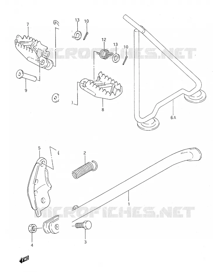BEQUILLE - REPOSE PIED Suzuki MOTO 125 RM 1995  RM125 S (E03,E28,E33)