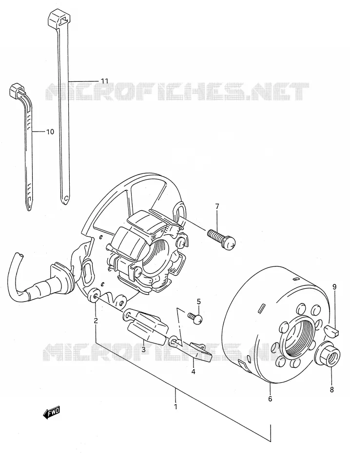 ALLUMAGE ROTOR - STATOR Suzuki MOTO 125 RM 1991  RM125 M (E03,E28,E33)