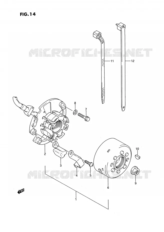 ALLUMAGE ROTOR - STATOR Suzuki MOTO 125 RM 1995  RM125S(E3)