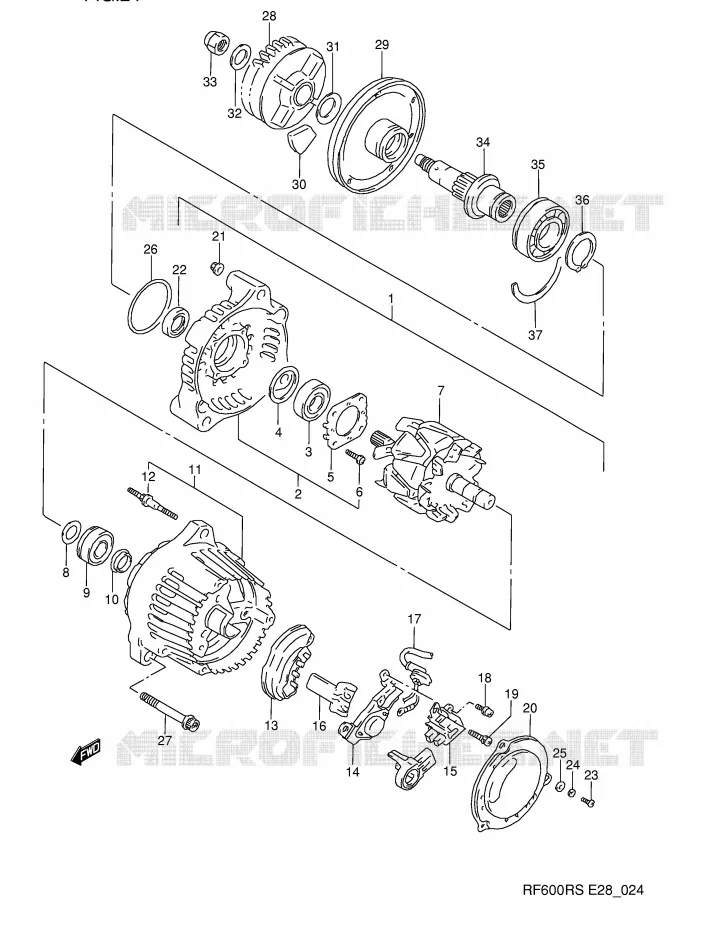 ALTERNATEUR (MODELE P/R) Suzuki MOTO 600 RF 1993  RF600RP(E28)