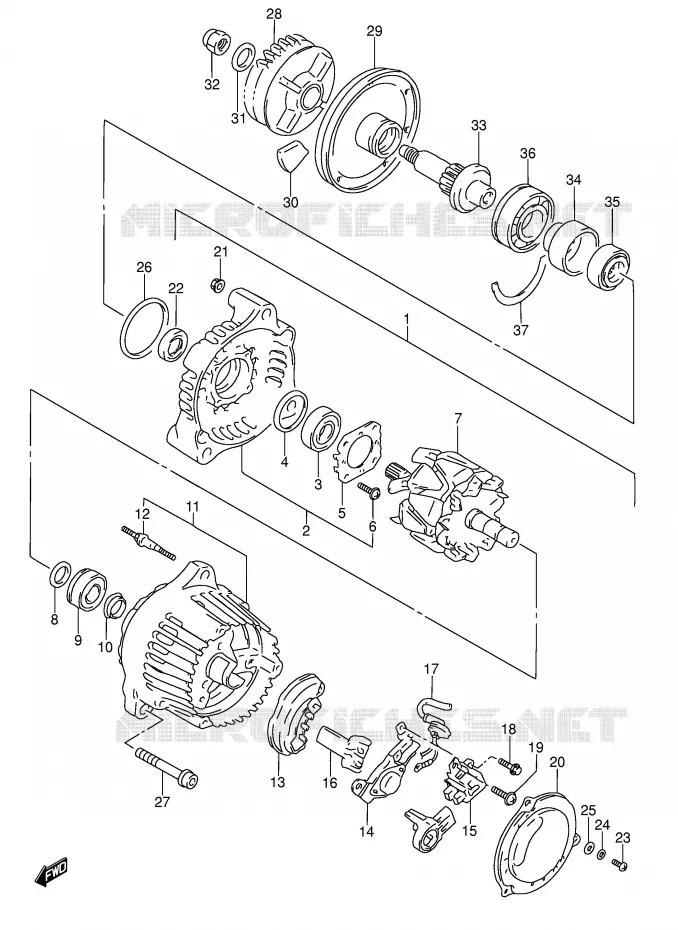 ALTERNATEUR (MODELE S/T/V) Suzuki MOTO 600 RF 1996  RF600RUT(E2)