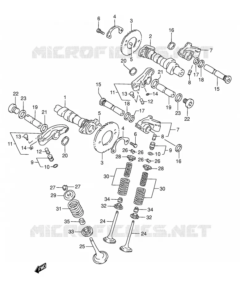 ARBRE A CAMES - SOUPAPES Suzuki MOTO 1500 INTRUDER 2007  VL1500K7(E2)