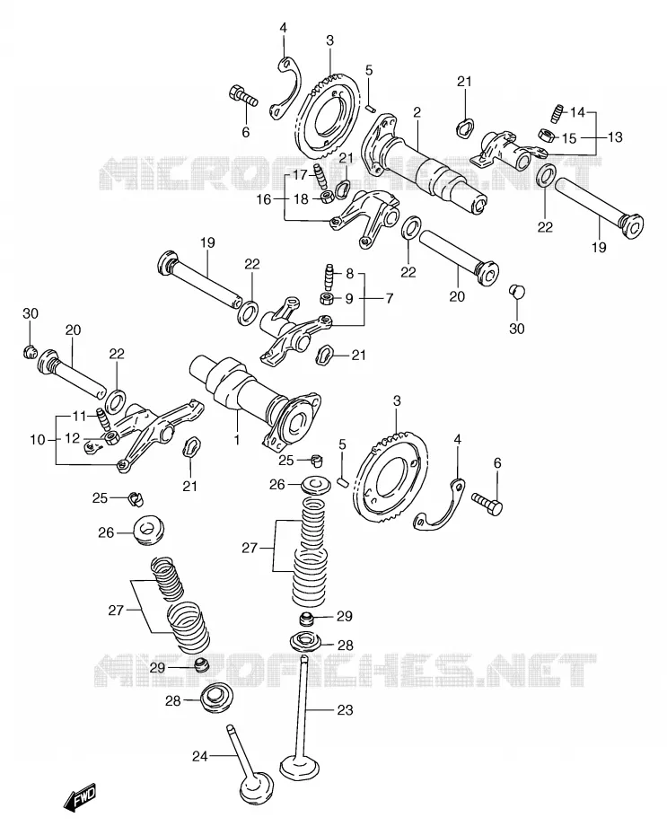ARBRE A CAMES - SOUPAPES Suzuki MOTO 800 MARAUDER 2003  VZ800K3(E2)