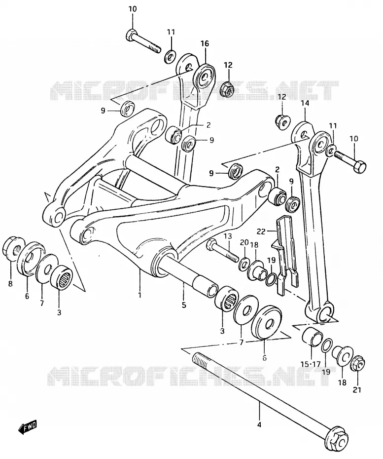 BIELLETTE D'AMORTISSEUR (MODELE D) Suzuki MOTO 500 RM 1983  RM500D(D/E)