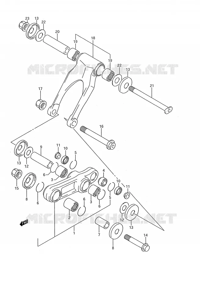 BIELLETTE D'AMORTISSEUR (MODELE K) Suzuki MOTO 250 RM 1992  RM250 N (E03,E28,E33)