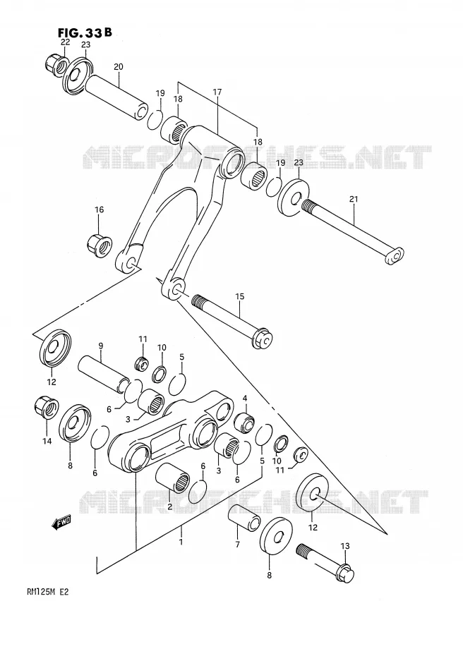 BIELLETTE D'AMORTISSEUR (MODELE M) Suzuki MOTO 125 RM 1990  RM125L(E2)