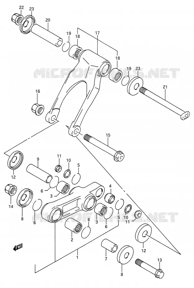 BIELLETTE D'AMORTISSEUR (MODELE M) Suzuki MOTO 125 RM 1990  RM125L(E28)