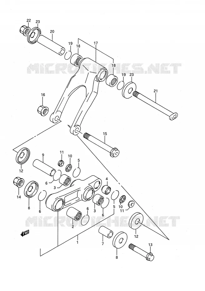 BIELLETTE D'AMORTISSEUR (MODELE N) Suzuki MOTO 125 RM 1994  RM125R(E28)