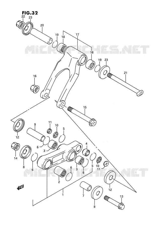 BIELLETTE D'AMORTISSEUR (MODELE N) Suzuki MOTO 125 RM 1995  RM125S(E2)