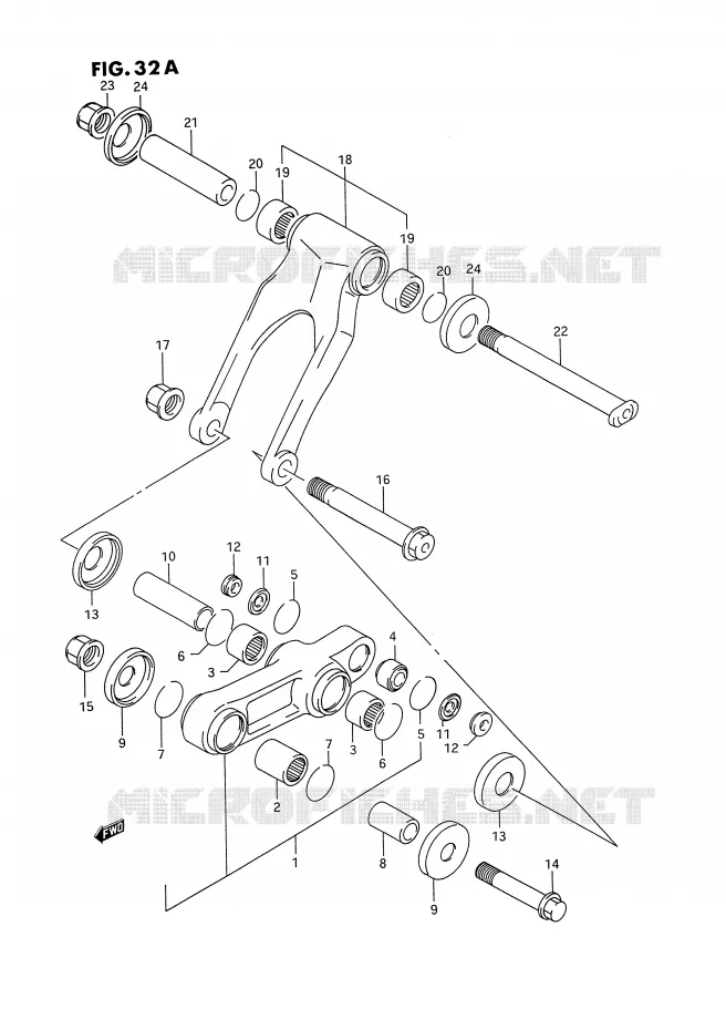BIELLETTE D'AMORTISSEUR (MODELE P/R/S) Suzuki MOTO 125 RM 1992  RM125N(E2)