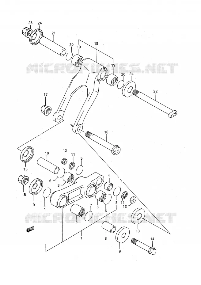 BIELLETTE D'AMORTISSEUR (MODELE P/R/S) Suzuki MOTO 125 RM 1992  RM125N(E28)