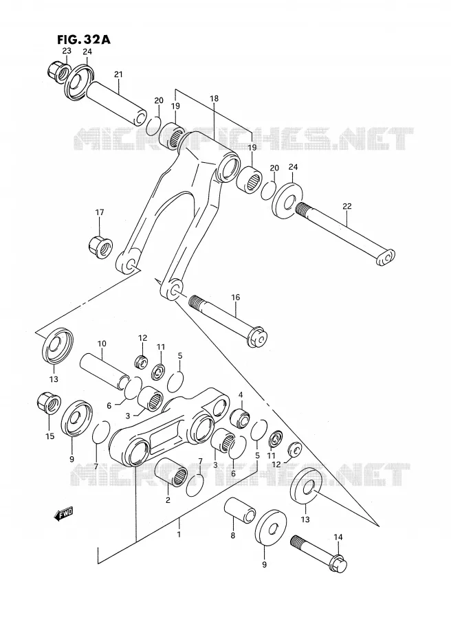 BIELLETTE D'AMORTISSEUR (MODELE P/R/S) Suzuki MOTO 125 RM 1992  RM125N(E3)