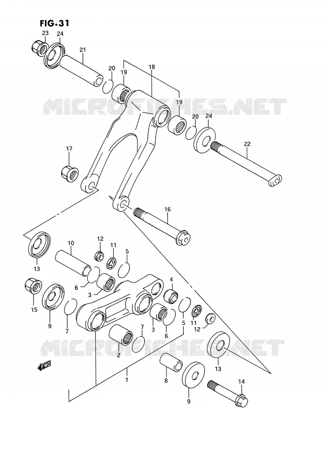 BIELLETTE D'AMORTISSEUR Suzuki MOTO 250 RM 1993  RM250P(E2)