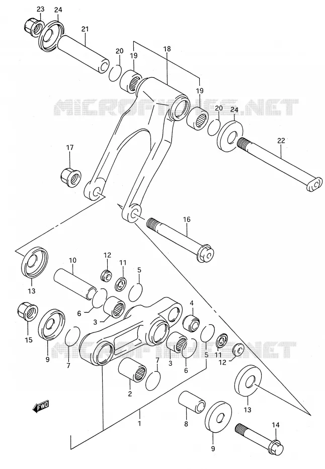 BIELLETTE D'AMORTISSEUR Suzuki MOTO 250 RM 1994  RM250R(E28)