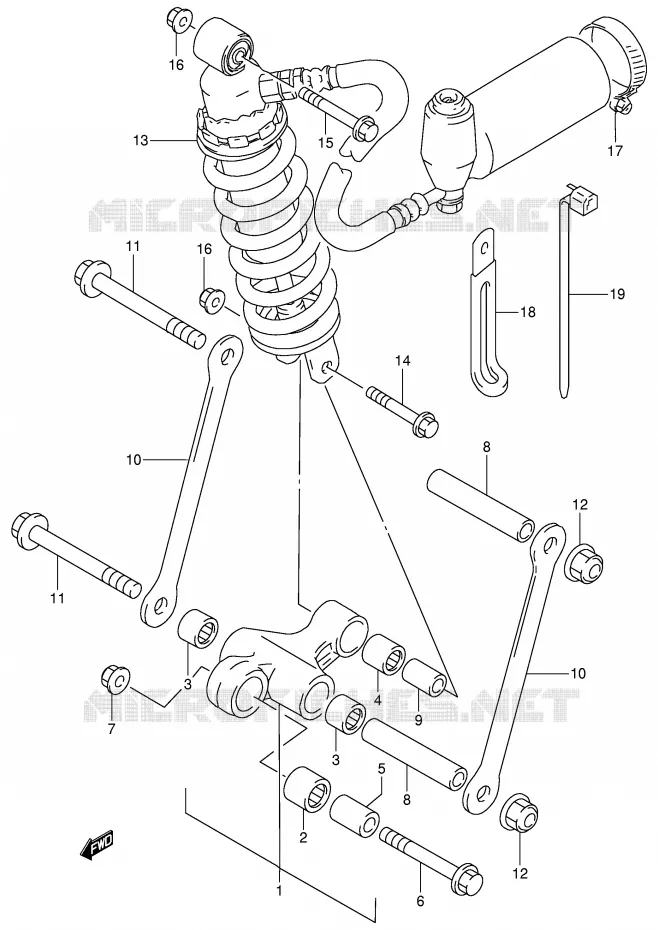 BIELLETTE DE SUSPENSION ARRIERE Suzuki MOTO 900 RF 1994  RF900RR(E2)