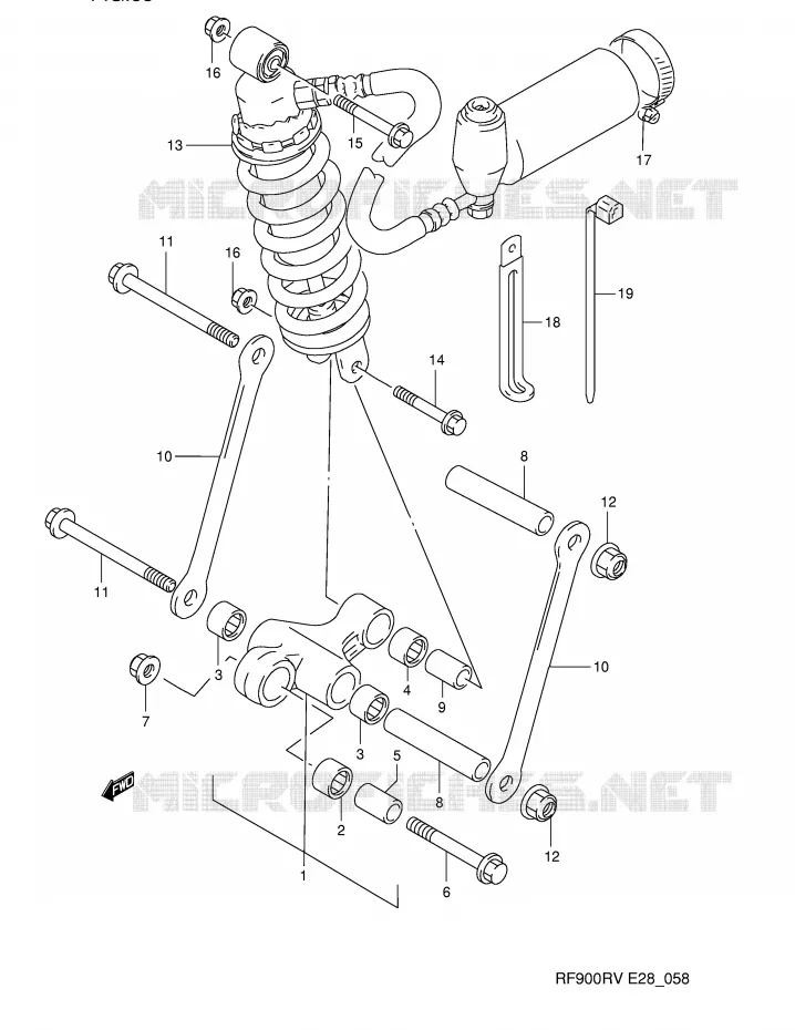 BIELLETTE DE SUSPENSION ARRIERE Suzuki MOTO 900 RF 1995  RF900RZS(E28)