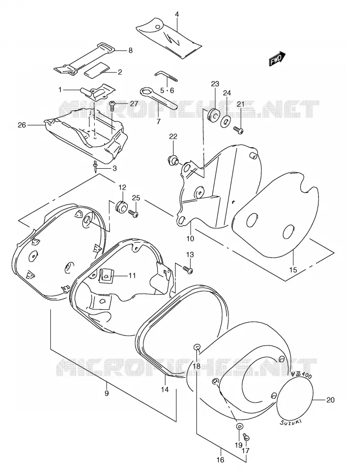 BOITE - TROUSSE A OUTILS (MODELE X/Y/K1/K2/K3) Suzuki MOTO 800 MARAUDER 2000  VZ800Y(E2)