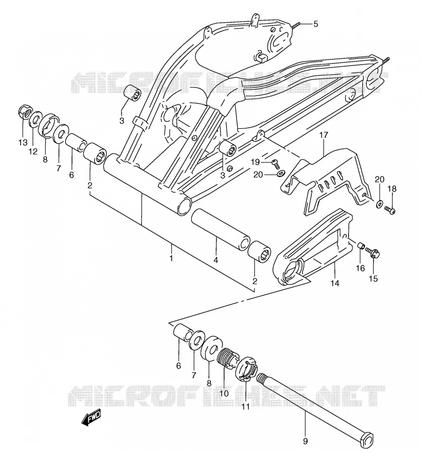BRAS OSCILLANT ARRIERE (MODELE M) Suzuki MOTO 250 RG 1994  RGV250R(E24)