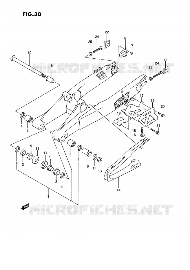 BRAS OSCILLANT ARRIERE (MODELE N) Suzuki MOTO 125 RM 1995  RM125S(E3)