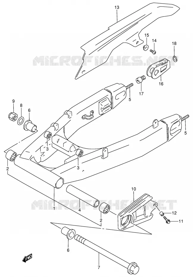 BRAS OSCILLANT ARRIERE (MODELE R/S) Suzuki MOTO 900 RF 1994  RF900RR(E2)