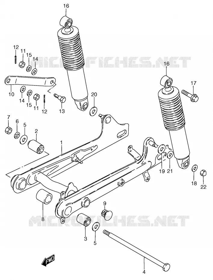 BRAS OSCILLANT ARRIERE (MODELE T) Suzuki SCOOTER 50 Autres-modeles 1996  RC50T(E1)
