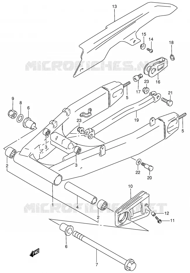 BRAS OSCILLANT ARRIERE (MODELE T/V/W) Suzuki MOTO 900 RF 1998  RF900RW(E2)