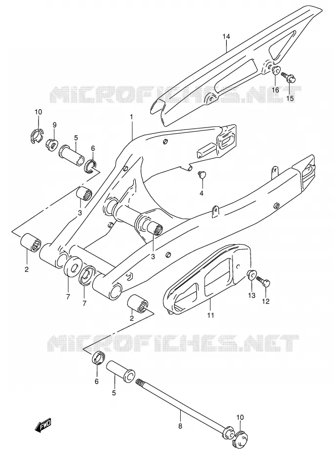 BRAS OSCILLANT ARRIERE Suzuki MOTO 125 RG 1993  RG125FUP(E18)