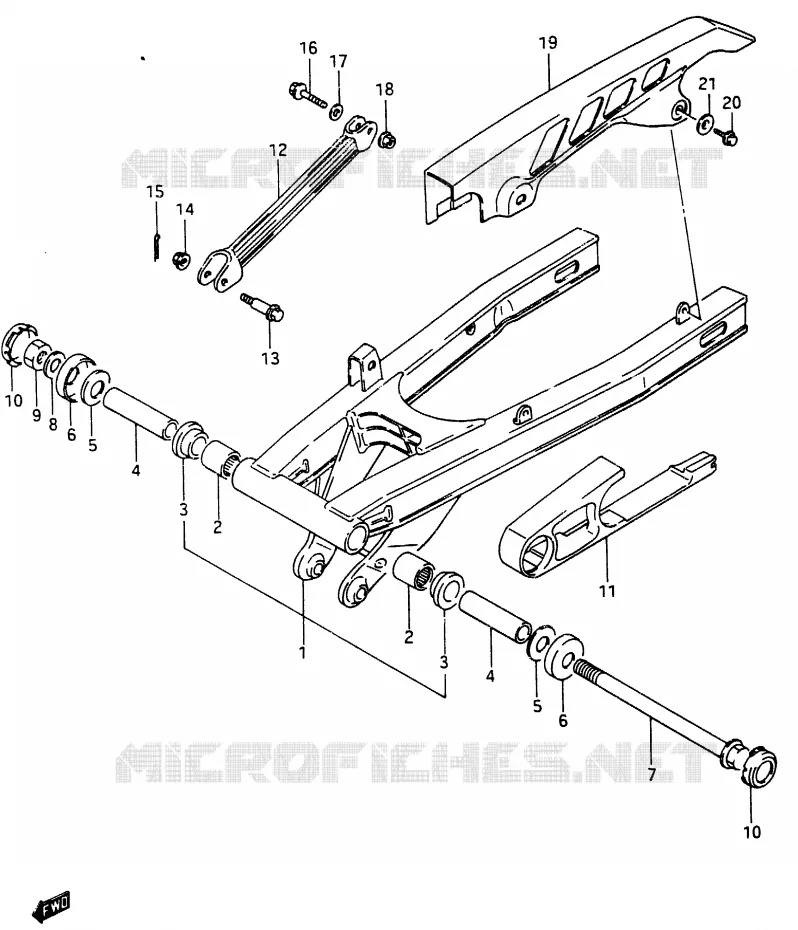 BRAS OSCILLANT ARRIERE Suzuki MOTO 250 RG 1987  RG250H(G/H)