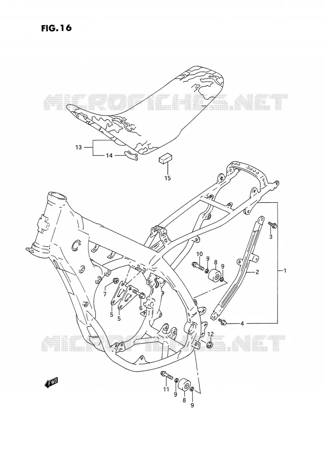 CADRE - SELLE (MODELE N/P) Suzuki MOTO 125 RM 1992  RM125N(E2)