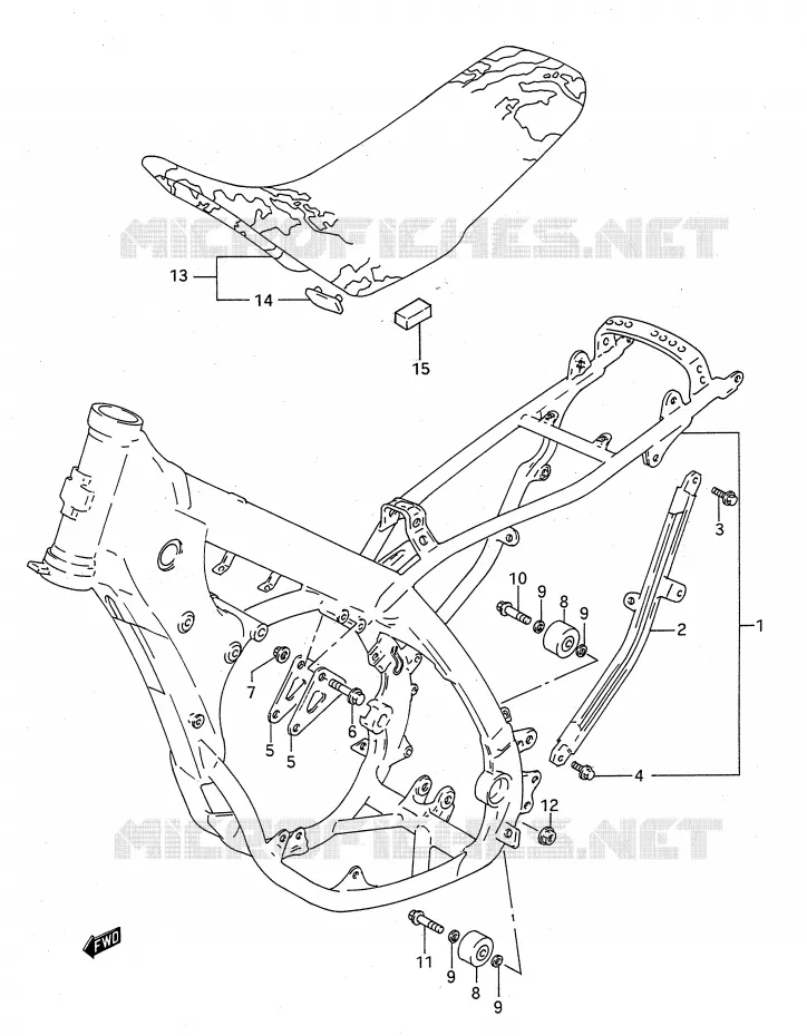CADRE - SELLE (MODELE N/P) Suzuki MOTO 125 RM 1994  RM125R(E28)