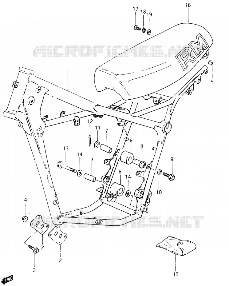 CADRE - SELLE (MODELE Z) Suzuki MOTO 465 RM 1981  RM465X(X/Z)