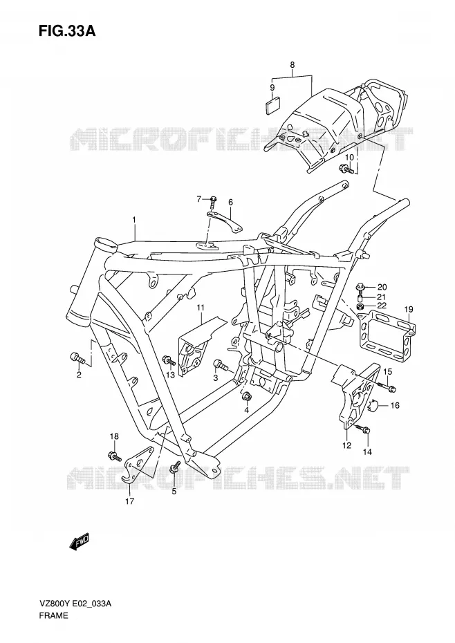 CADRE (MODELE K1/K2/K3) Suzuki MOTO 800 MARAUDER 2002  VZ800K2(E2)