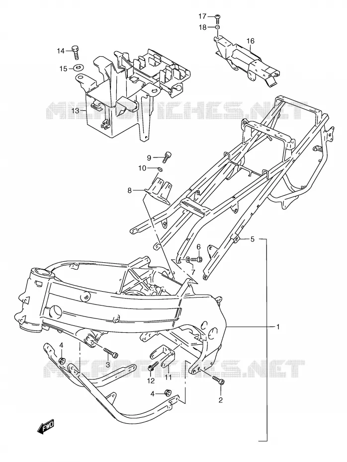 CADRE (MODELE M) Suzuki MOTO 250 RG 1996  RGV250T(E24)